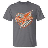 Vintage Tennessee T Shirt Checkered Heart Love TN Orange US State