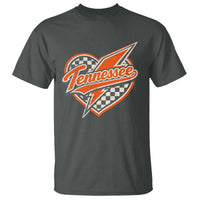 Vintage Tennessee T Shirt Checkered Heart Love TN Orange US State