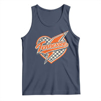 Vintage Tennessee Tank Top Checkered Heart Love TN Orange US State