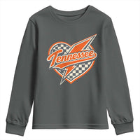 Vintage Tennessee Youth Sweatshirt Checkered Heart Love TN Orange US State