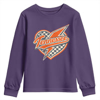 Vintage Tennessee Youth Sweatshirt Checkered Heart Love TN Orange US State