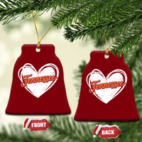 Vintage Tennessee Ceramic Ornament Heart Graphic TN Orange US State