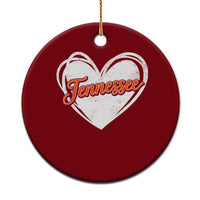 Vintage Tennessee Ceramic Ornament Heart Graphic TN Orange US State