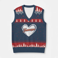 Vintage Tennessee V-Neck Knit Sweater Vest Heart Graphic TN Orange US State