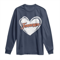 Vintage Tennessee Long Sleeve Shirt Heart Graphic TN Orange US State