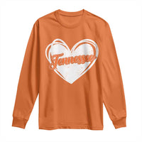 Vintage Tennessee Long Sleeve Shirt Heart Graphic TN Orange US State