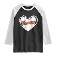 Vintage Tennessee Raglan Shirt Heart Graphic TN Orange US State