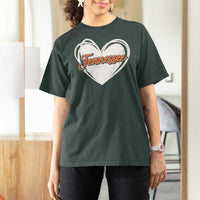 Vintage Tennessee T Shirt For Women Heart Graphic TN Orange US State