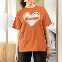 Vintage Tennessee T Shirt For Women Heart Graphic TN Orange US State