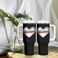 Vintage Tennessee Tumbler With Handle Heart Graphic TN Orange US State