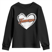 Vintage Tennessee Youth Sweatshirt Heart Graphic TN Orange US State