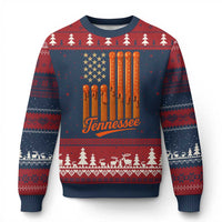 Vintage Tennessee Ugly Christmas Sweater Orange Dripping Flag Vintage State Pride Sports Fan Patriotic