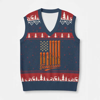 Vintage Tennessee V-Neck Knit Sweater Vest Orange Dripping Flag Vintage State Pride Sports Fan Patriotic