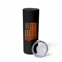 Vintage Tennessee Skinny Tumbler Orange Dripping Flag Vintage State Pride Sports Fan Patriotic