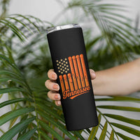 Vintage Tennessee Skinny Tumbler Orange Dripping Flag Vintage State Pride Sports Fan Patriotic