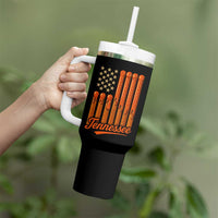 Vintage Tennessee Tumbler With Handle Orange Dripping Flag Vintage State Pride Sports Fan Patriotic