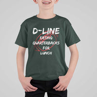 Football Linemen T Shirt For Kid D Line Eating Quarterbacks Defensive - Wonder Print Shop