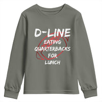 Football Linemen Youth Sweatshirt D Line Eating Quarterbacks Defensive - Wonder Print Shop