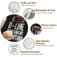 Football Defensive Lineman Throw Blanket D Line Punishment In Motion American Flag - Wonder Print Shop