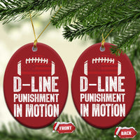 Football Defensive Lineman Christmas Ornament D Line Punishment In Motion American Flag - Wonder Print Shop