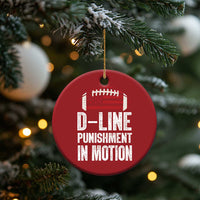 Football Defensive Lineman Christmas Ornament D Line Punishment In Motion American Flag - Wonder Print Shop
