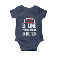 Football Defensive Lineman Baby Onesie D Line Punishment In Motion American Flag - Wonder Print Shop