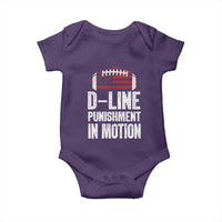 Football Defensive Lineman Baby Onesie D Line Punishment In Motion American Flag - Wonder Print Shop