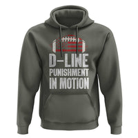 Football Defensive Lineman Hoodie D Line Punishment In Motion American Flag - Wonder Print Shop