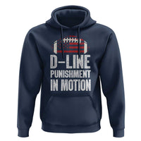 Football Defensive Lineman Hoodie D Line Punishment In Motion American Flag - Wonder Print Shop