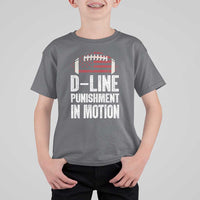 Football Defensive Lineman T Shirt For Kid D Line Punishment In Motion American Flag - Wonder Print Shop