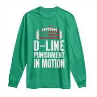 Football Defensive Lineman Long Sleeve Shirt D Line Punishment In Motion American Flag - Wonder Print Shop