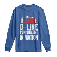 Football Defensive Lineman Long Sleeve Shirt D Line Punishment In Motion American Flag - Wonder Print Shop