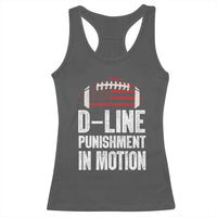 Football Defensive Lineman Racerback Tank Top D Line Punishment In Motion American Flag - Wonder Print Shop