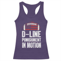 Football Defensive Lineman Racerback Tank Top D Line Punishment In Motion American Flag - Wonder Print Shop