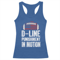 Football Defensive Lineman Racerback Tank Top D Line Punishment In Motion American Flag - Wonder Print Shop