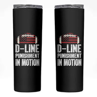 Football Defensive Lineman Skinny Tumbler D Line Punishment In Motion American Flag - Wonder Print Shop