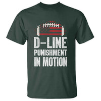 Football Defensive Lineman T Shirt D Line Punishment In Motion American Flag - Wonder Print Shop