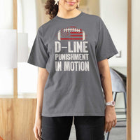 Football Defensive Lineman T Shirt For Women D Line Punishment In Motion American Flag - Wonder Print Shop