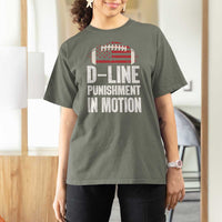 Football Defensive Lineman T Shirt For Women D Line Punishment In Motion American Flag - Wonder Print Shop