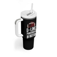 Football Defensive Lineman Tumbler With Handle D Line Punishment In Motion American Flag - Wonder Print Shop