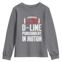 Football Defensive Lineman Youth Sweatshirt D Line Punishment In Motion American Flag - Wonder Print Shop