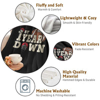 1st Year Down Football Throw Blanket Touchdown One First Birthday Infant Baby Boy - Wonder Print Shop