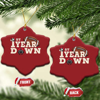 1st Year Down Football Christmas Ornament Touchdown One First Birthday Infant Baby Boy - Wonder Print Shop