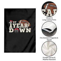 1st Year Down Football Garden Flag Touchdown One First Birthday Infant Baby Boy - Wonder Print Shop
