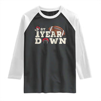 1st Year Down Football Raglan Shirt Touchdown One First Birthday Infant Baby Boy - Wonder Print Shop