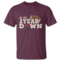 1st Year Down Football T Shirt Touchdown One First Birthday Infant Baby Boy - Wonder Print Shop