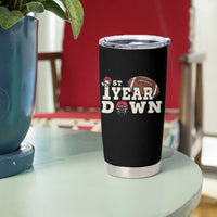 1st Year Down Football Tumbler Cup Touchdown One First Birthday Infant Baby Boy - Wonder Print Shop