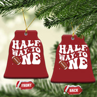 Half Way To One Christmas Ornament 1/2 Birthday Baby Boy Football - Wonder Print Shop