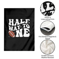 Half Way To One Garden Flag 1/2 Birthday Baby Boy Football - Wonder Print Shop