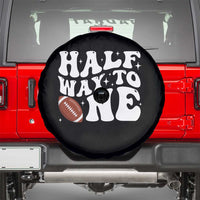 Half Way To One Spare Tire Cover 1/2 Birthday Baby Boy Football - Wonder Print Shop